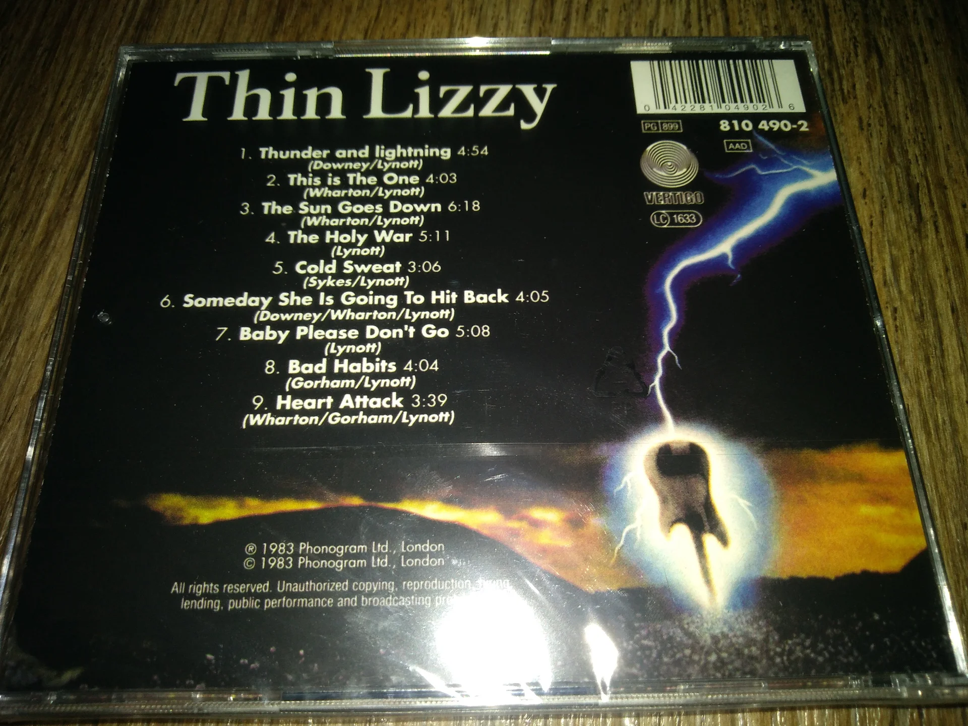 сд THIN LIZZY - Thunder And Lightning, 1983 Europe Sealed запечатанный - миниатюра 3