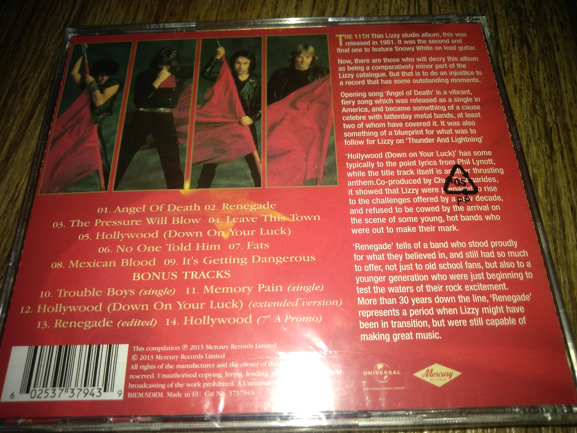 сд Thin Lizzy 1996 "Black Rose (A Rock Legend) 1979 Europe Sealed запечатанный - миниатюра 2