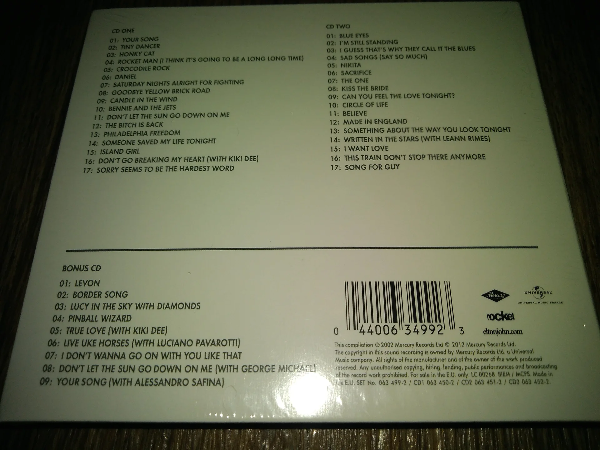 сд Elton John Greatest Hits 1970-2002 3CD новый Запечатанный - миниатюра 2