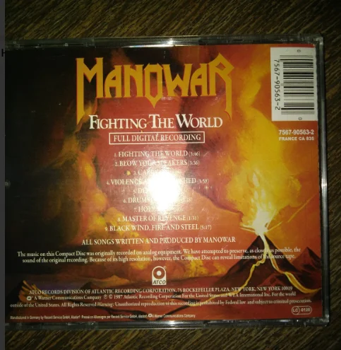 СD Manowar 1987 Fighting The World Unofficial новый - миниатюра 4
