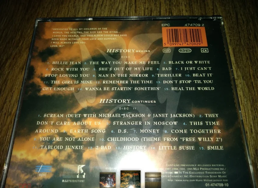 CD MICHAEL JACKSON HISTORY 2CD запечатанный новый - миниатюра 2