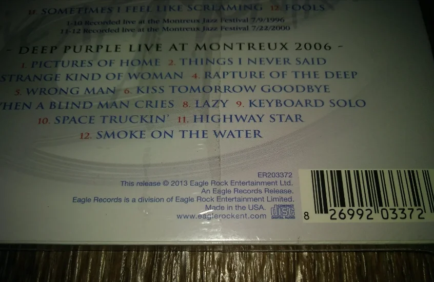 сд Deep Purple Live At Montreux 1996 2006 2CD фирменный запечатанный - миниатюра 3