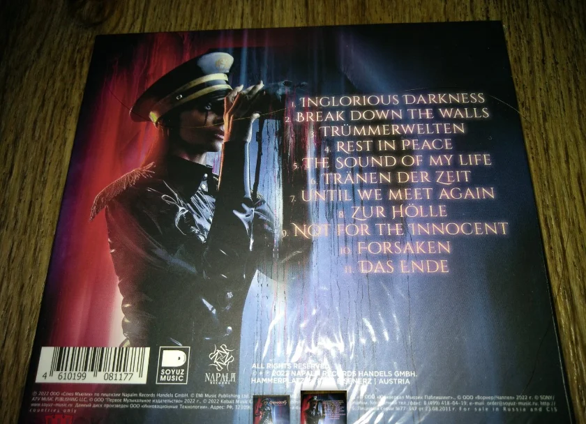 СД CREMATORY Inglorious Darkness 2022 СОЮЗ лицензия запечатан - миниатюра 2
