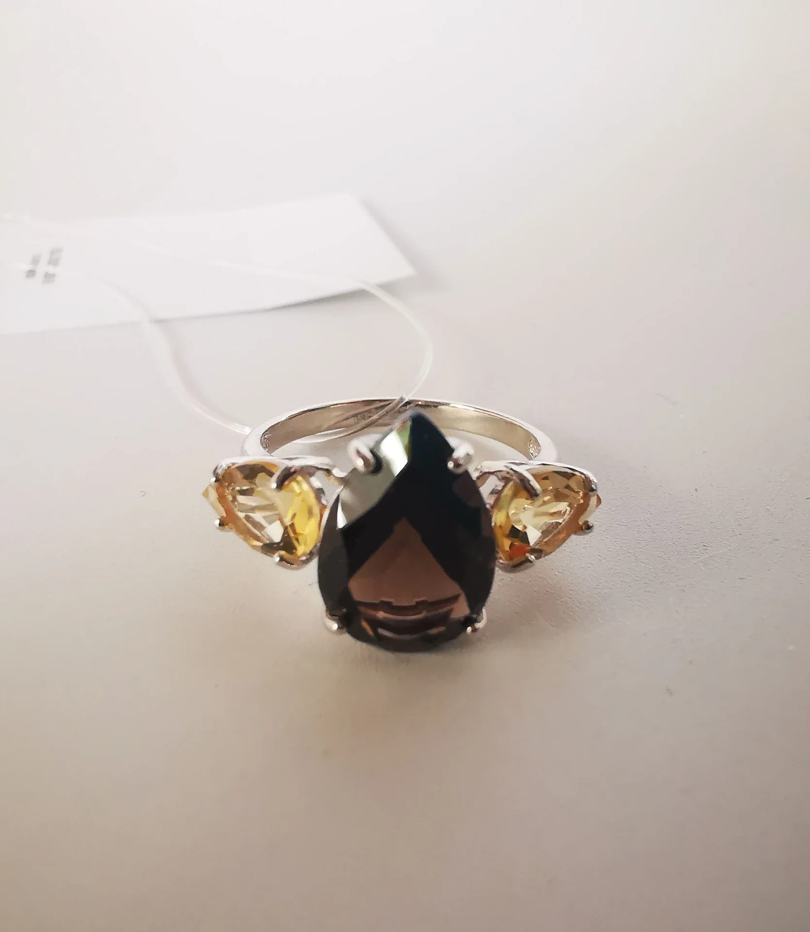 Серебряное кольцо с топазом и цитрином 16,5 р - миниатюра 3