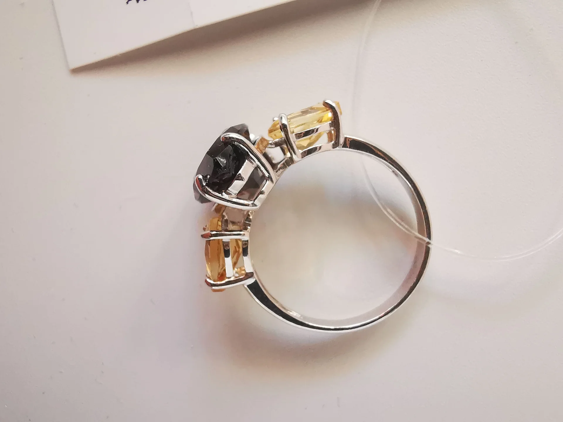 Серебряное кольцо с топазом и цитрином 16,5 р - миниатюра 6