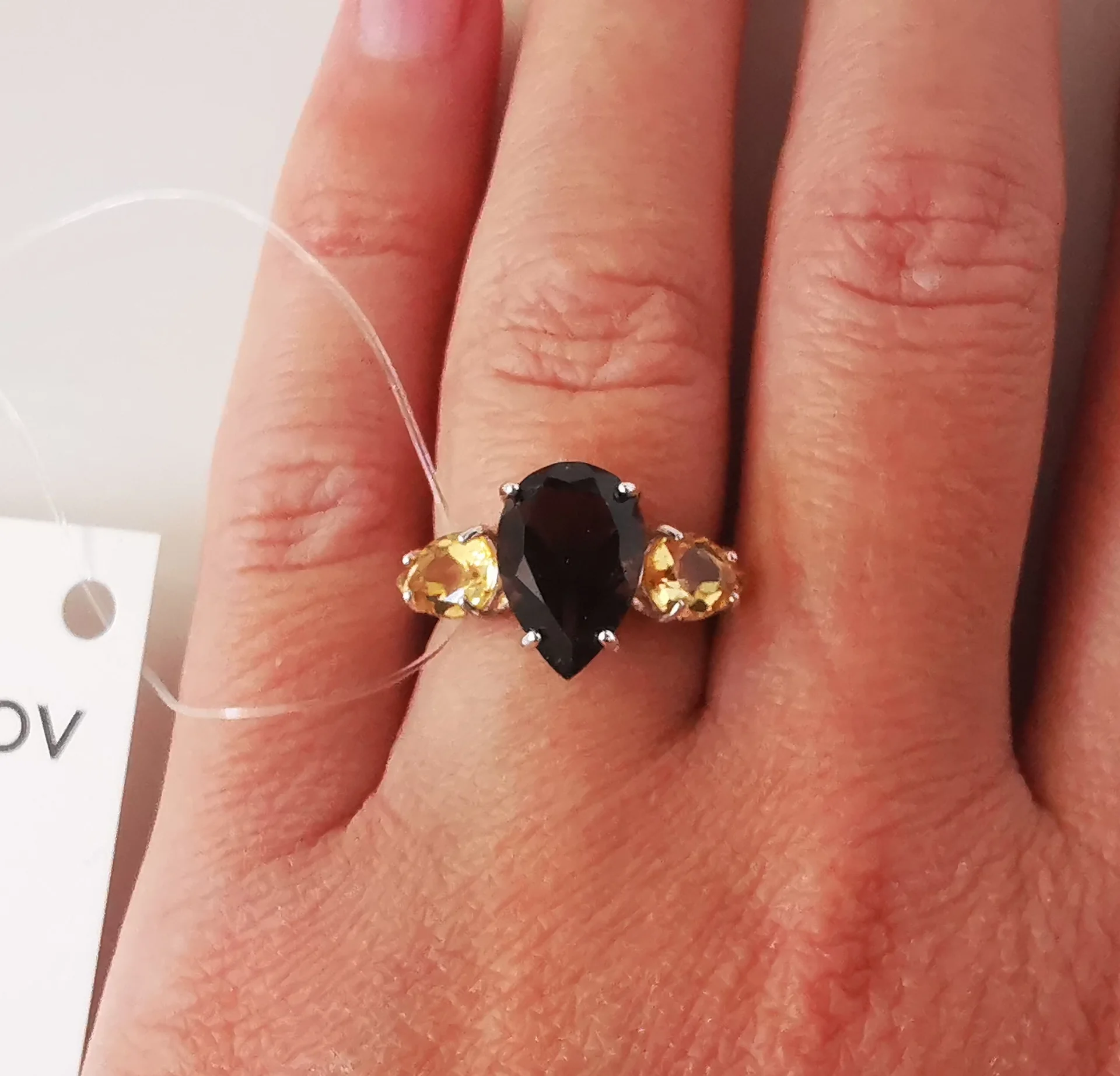 Серебряное кольцо с топазом и цитрином 16,5 р - миниатюра 9