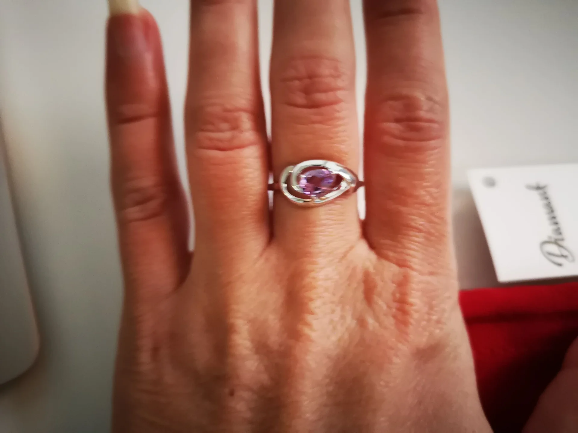 Серебряное кольцо с аметистом 18 размер - миниатюра 2