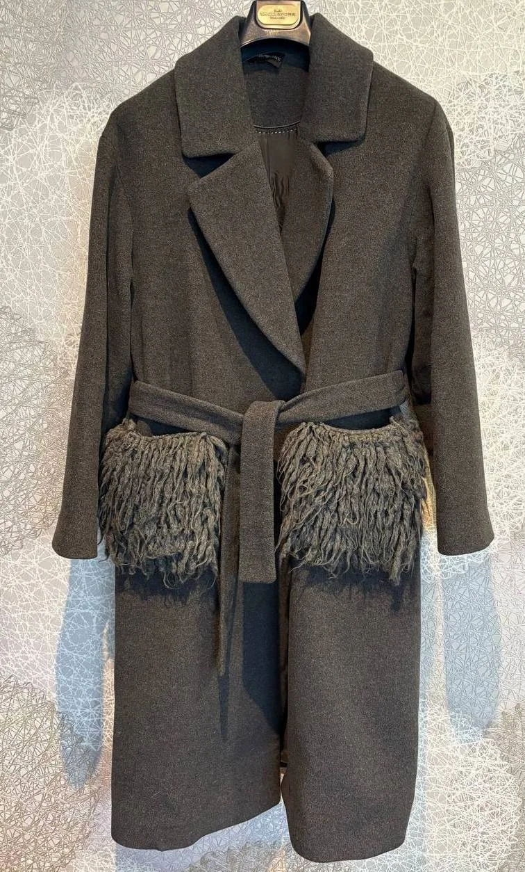 Женское шерстяное пальто Emporio Armani, оригинал - изображение 1