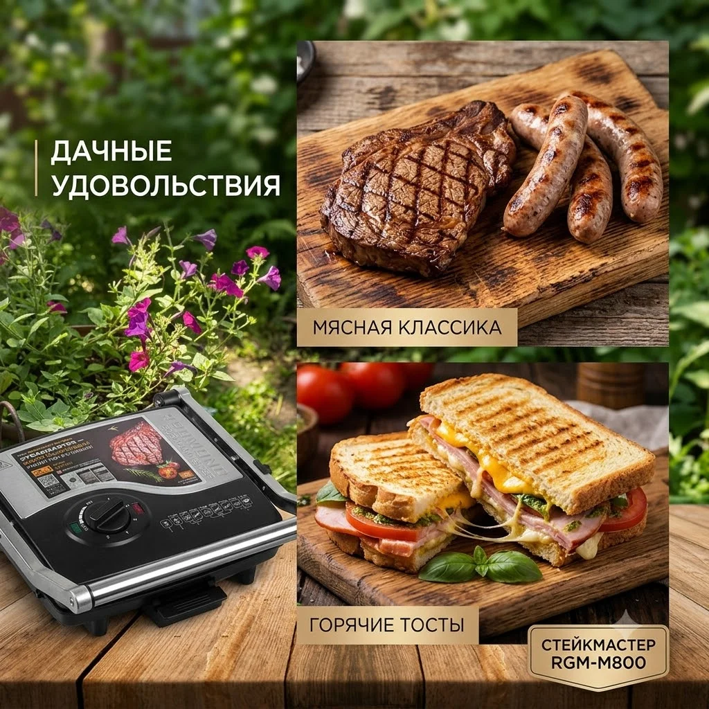 Электрогриль Redmond SteakMaster RGM-M800 - миниатюра 3