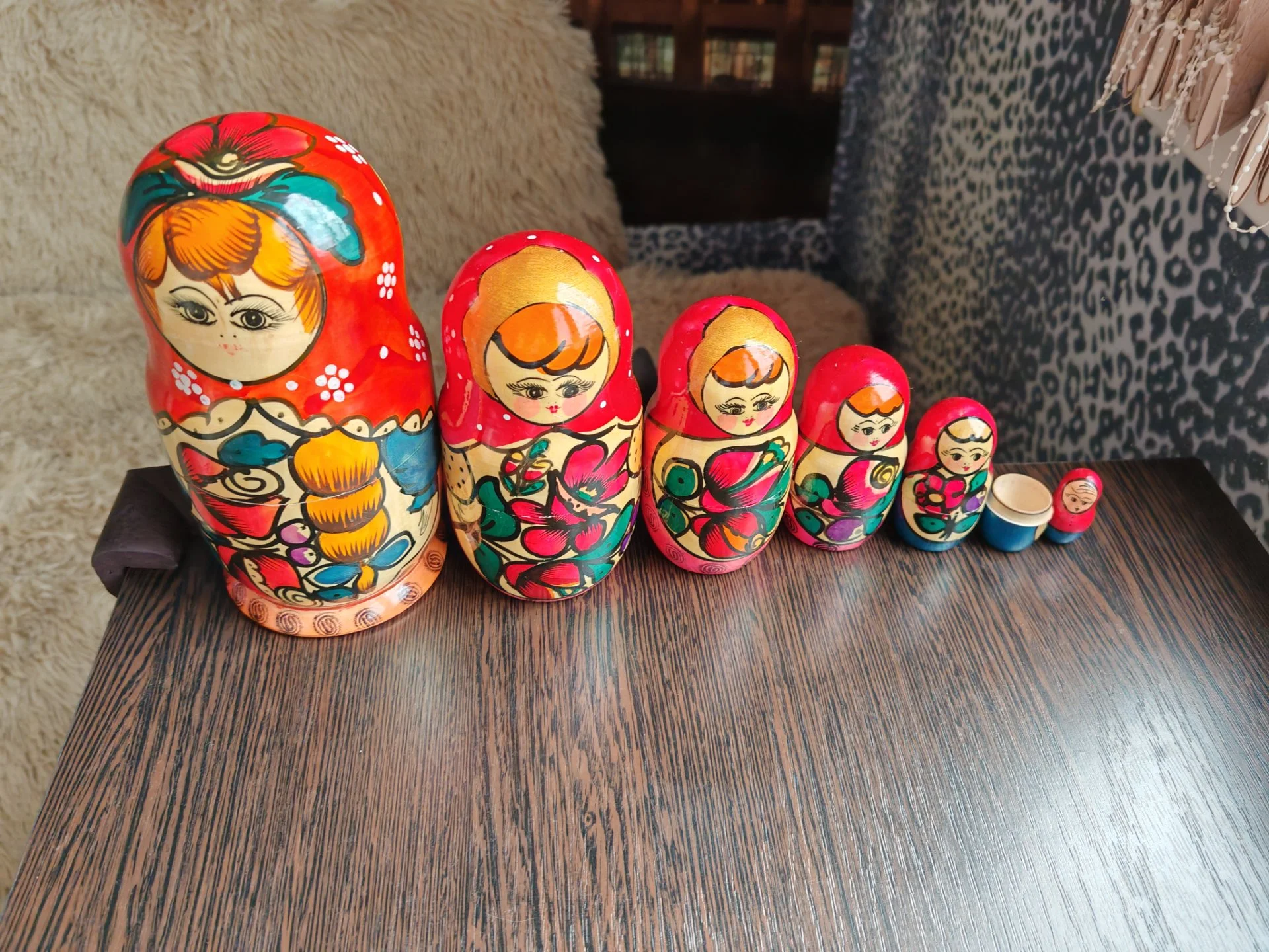 Матрёшка Семёновская роспись 7 штук СССР - миниатюра 2