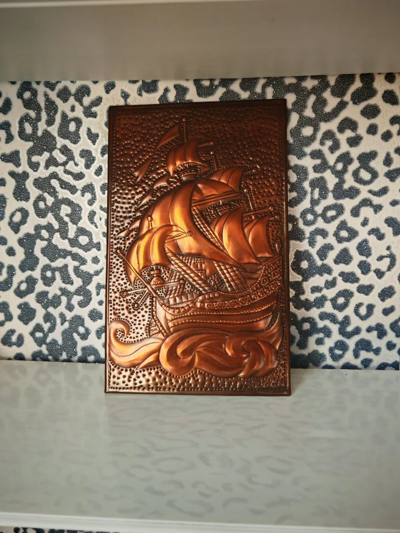 Чеканка СССР Фрегат Каспийские умельцы г.Астрахань - миниатюра 8