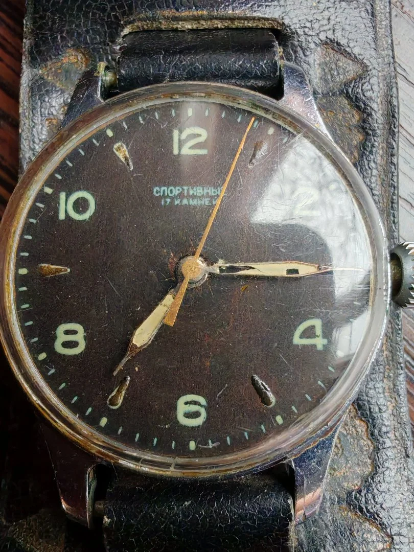 Часы Спортивные СССР 17 камней 1955 год Редкие - миниатюра 8