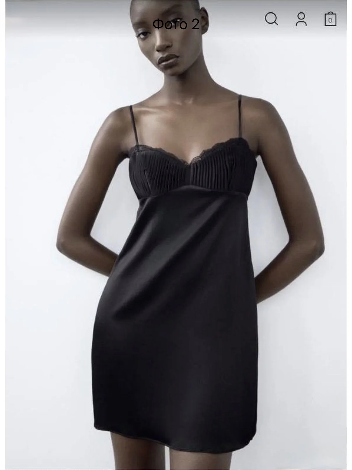 Вечерние Черное платье от Zara в бельевом стиле. - изображение 1