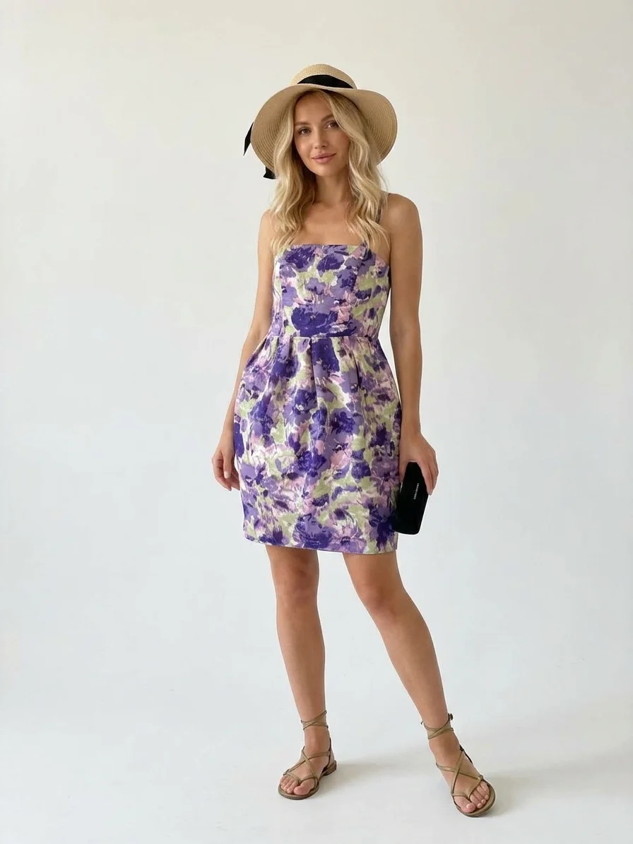 Платье сарафан фиолетовое VERA MODA в цветы М - миниатюра 6
