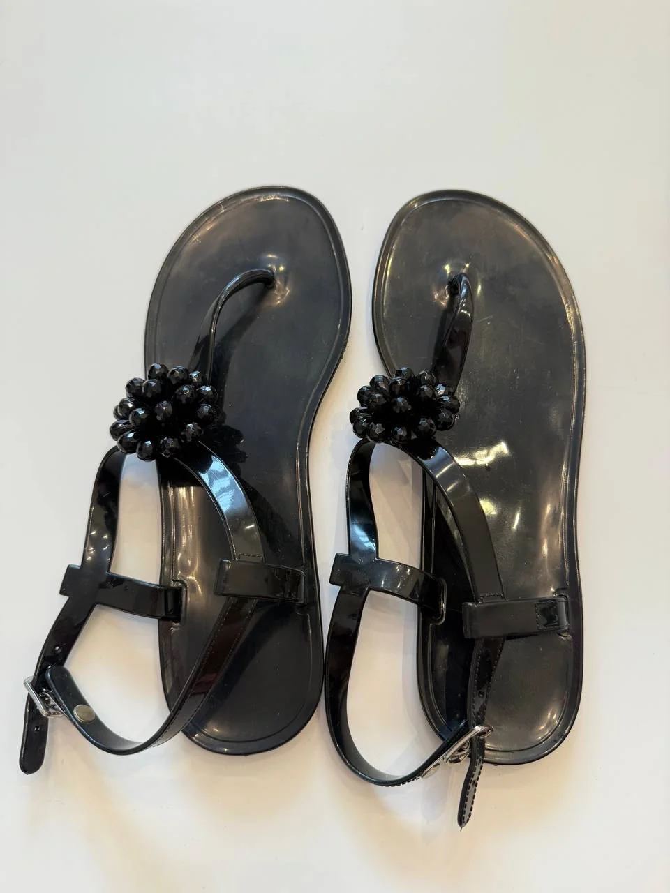 Черные шлепки из прорезиненного материала Incanto - миниатюра 9