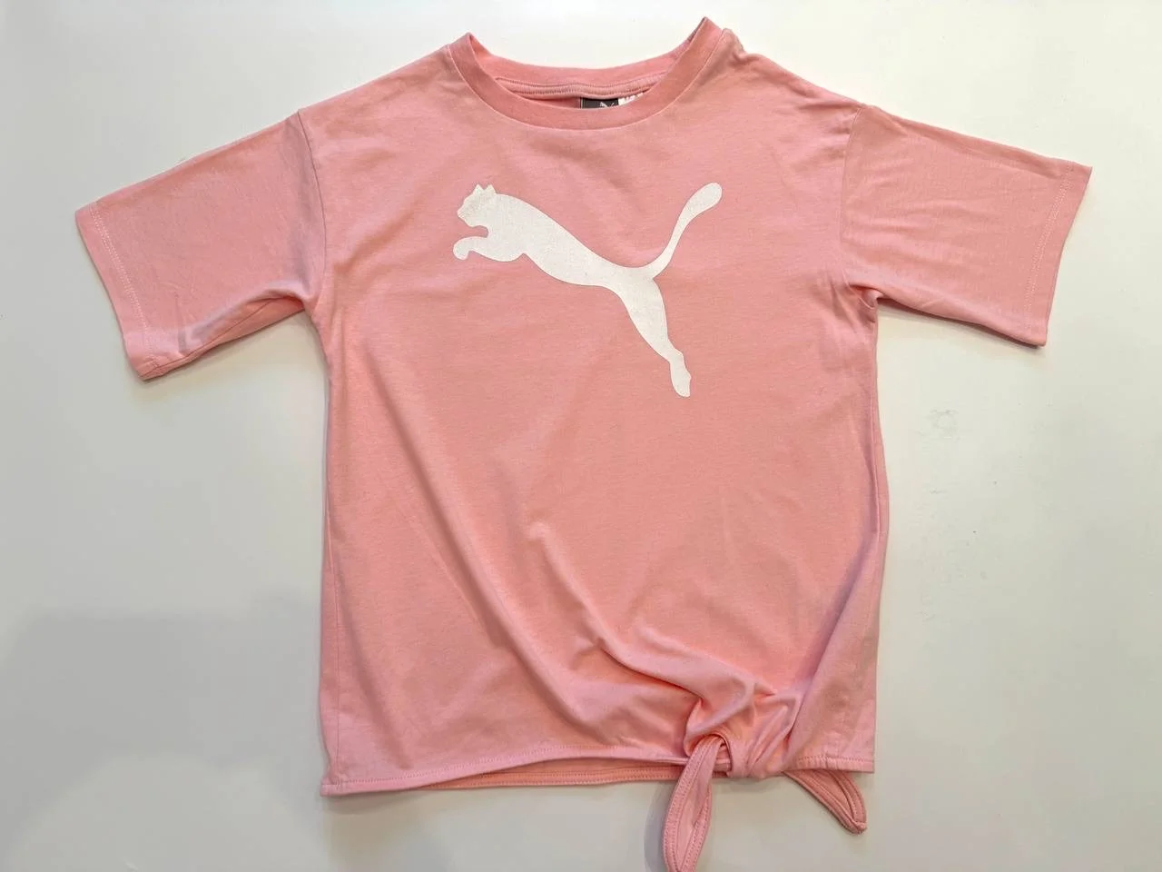 футболка детская для девочек Puma розового цвета - миниатюра 2