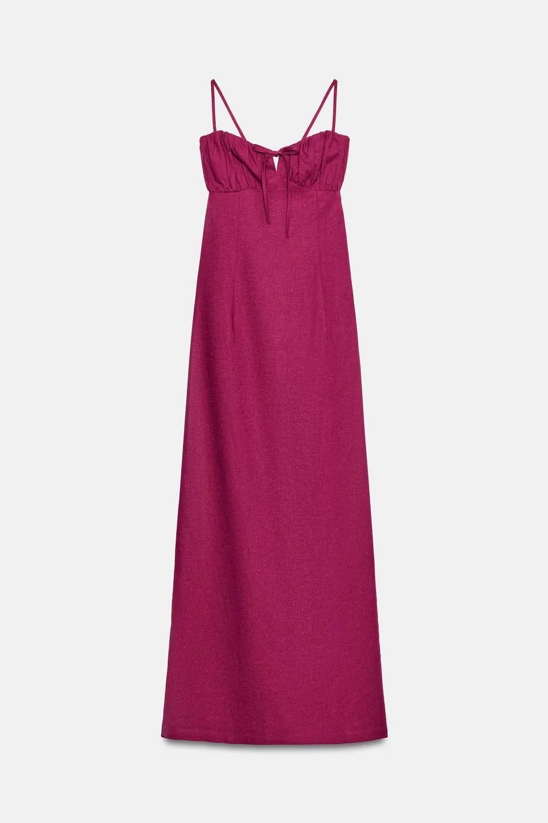 Платье Zara бордовое лен - миниатюра 7