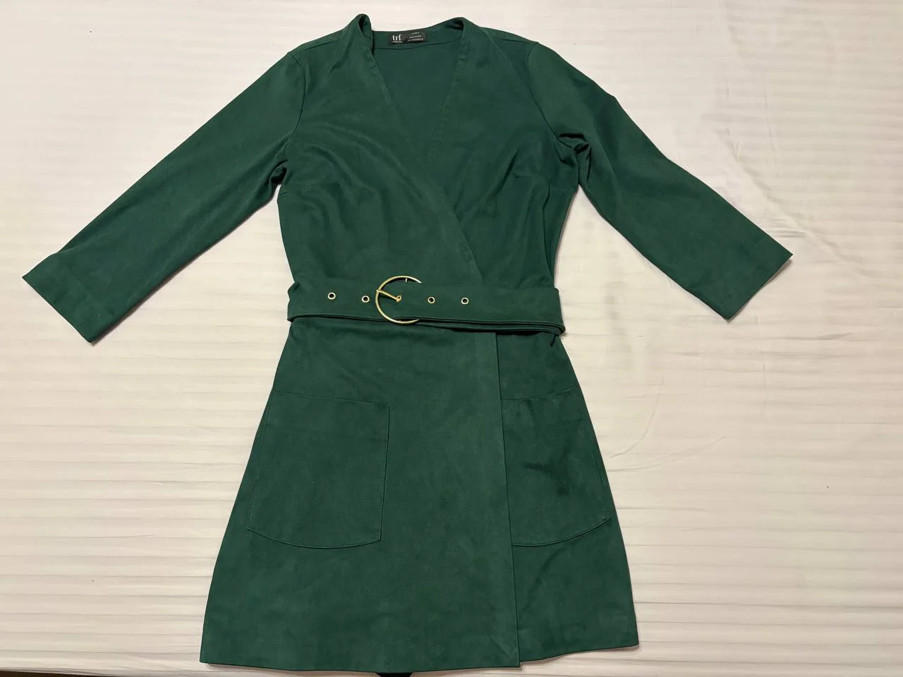 Комбинезон замшевый Zara S изумрудный - миниатюра 2