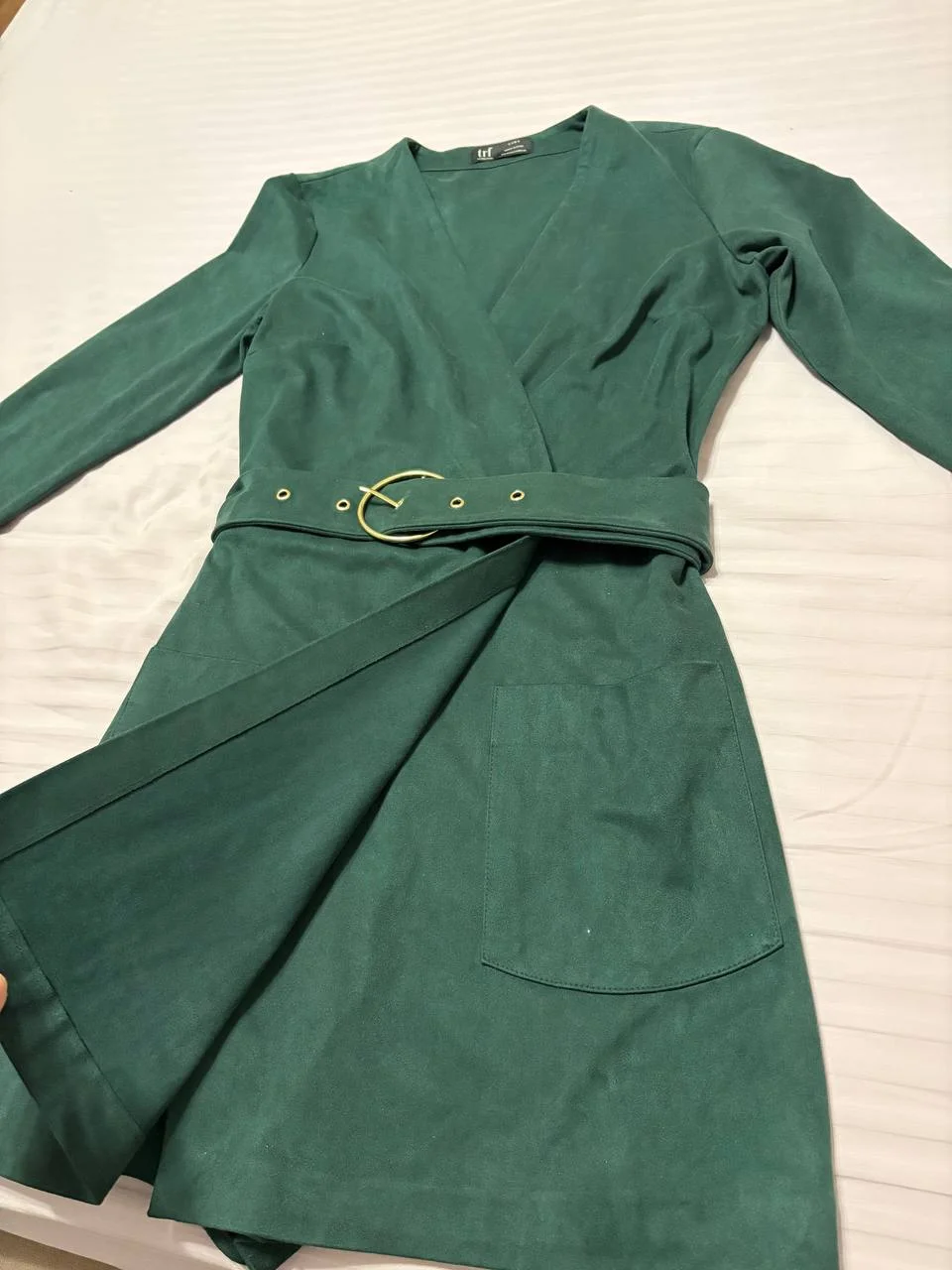 Комбинезон замшевый Zara S изумрудный - миниатюра 6