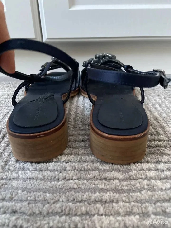 Босоножки атласные с камнями Zara 38размер - миниатюра 3