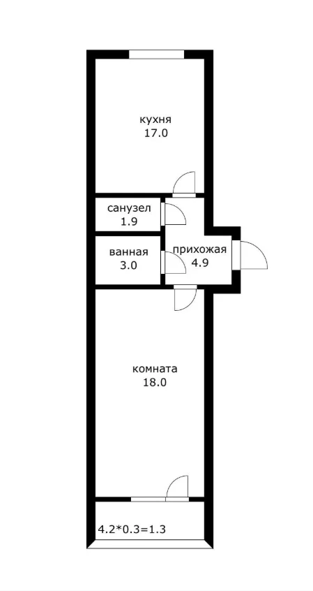 Продам 1-к квартиру - миниатюра 8
