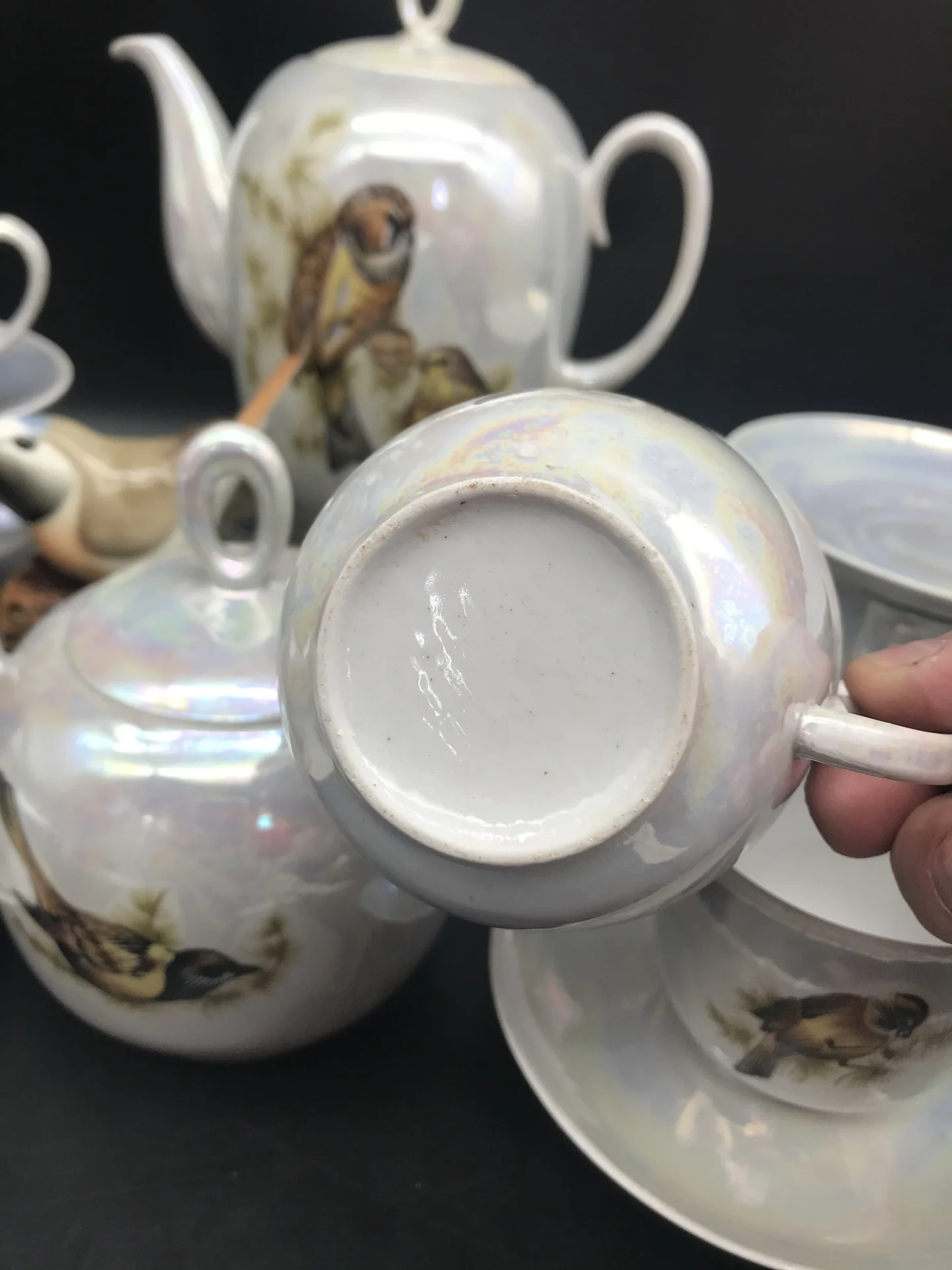 Чайный сервиз Птички СССР, Полтавский фарфоровый з - миниатюра 7