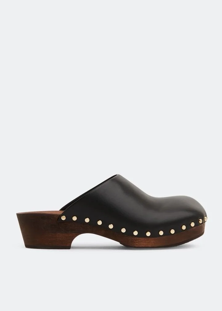 KHAITE кожаные клоги / мюли с заклёпками 39-39.5 - изображение 1