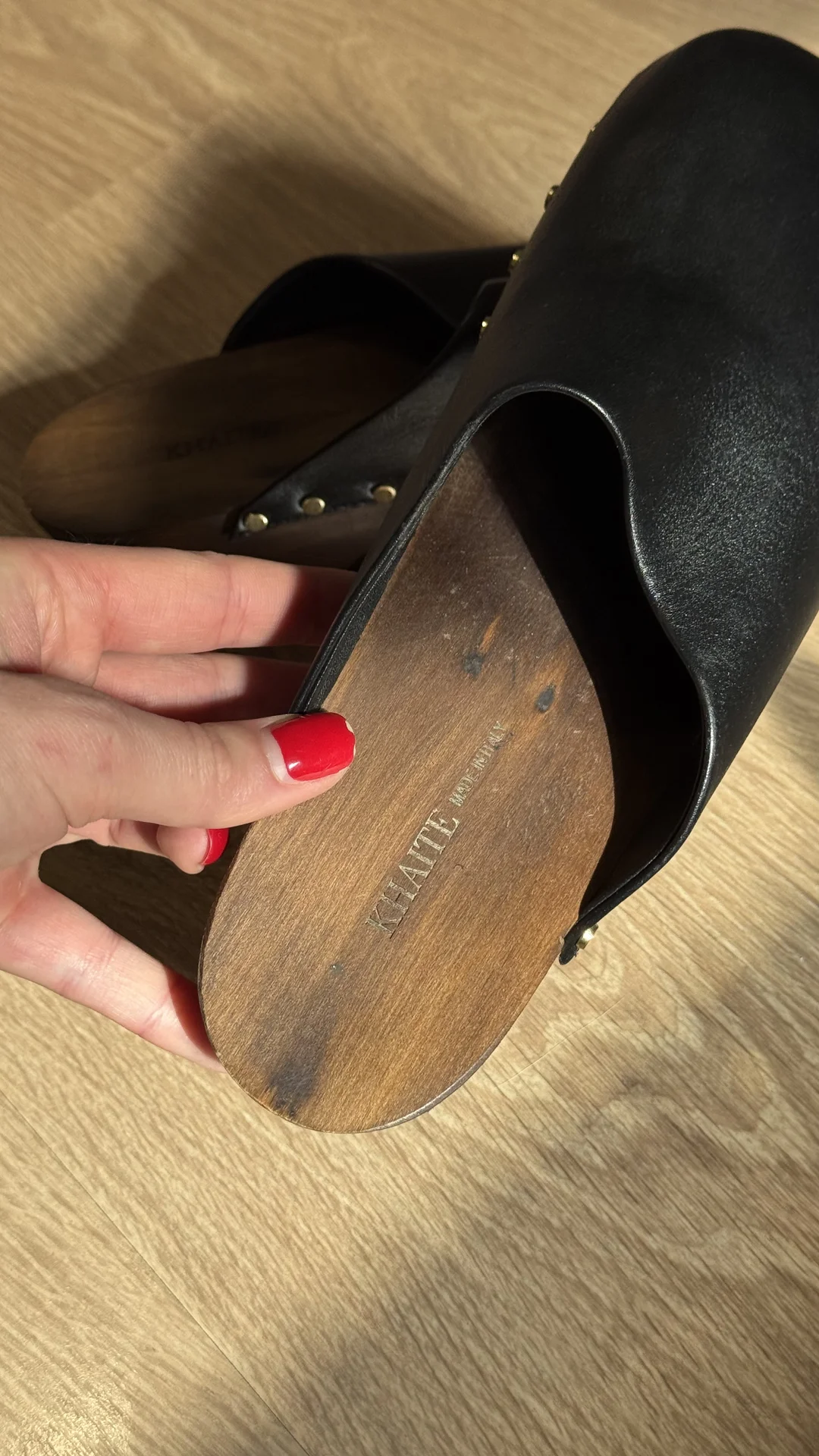 KHAITE кожаные клоги / мюли с заклёпками 39-39.5 - миниатюра 5