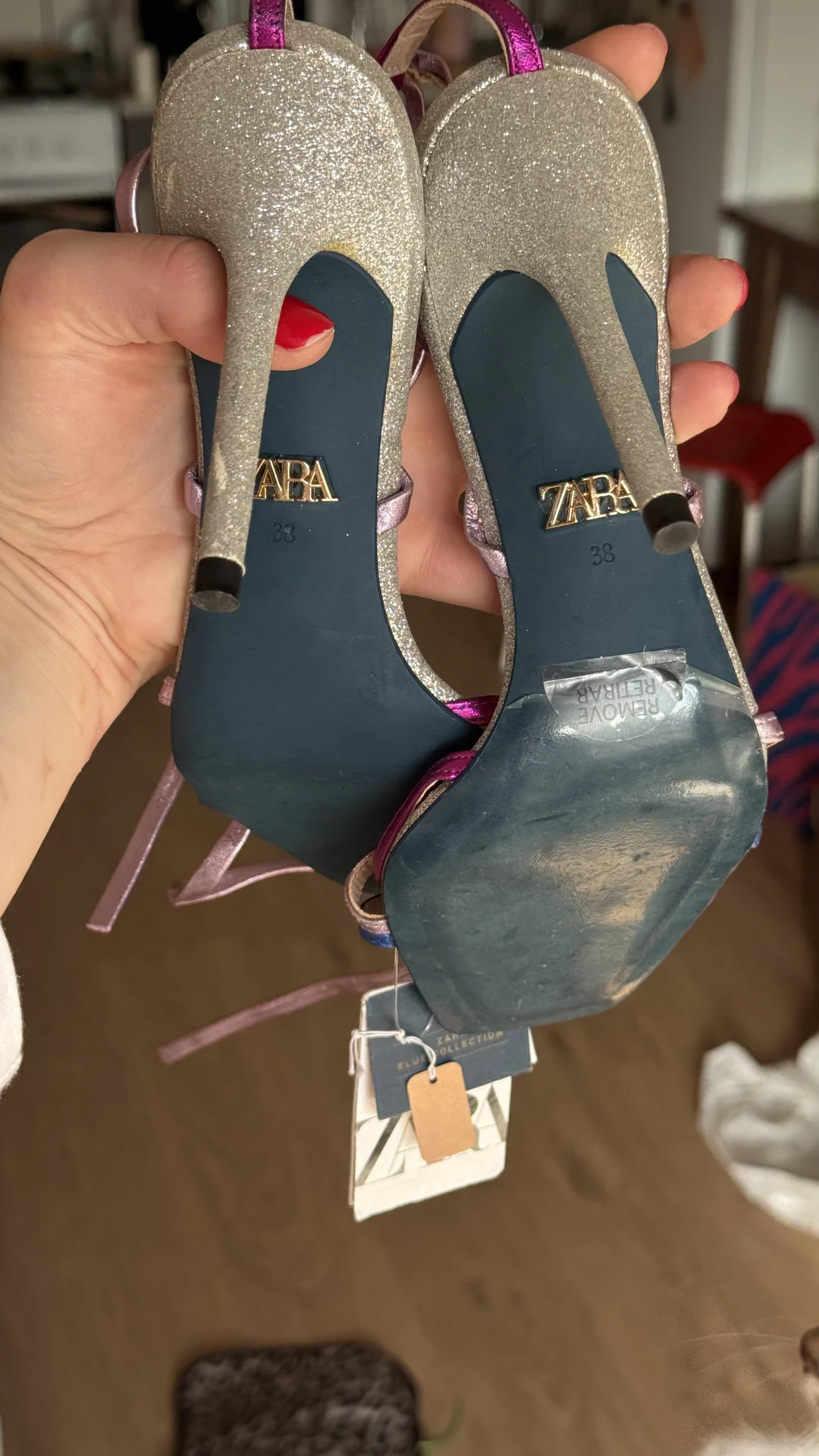 ZARA босоножки metallic 38 - миниатюра 3
