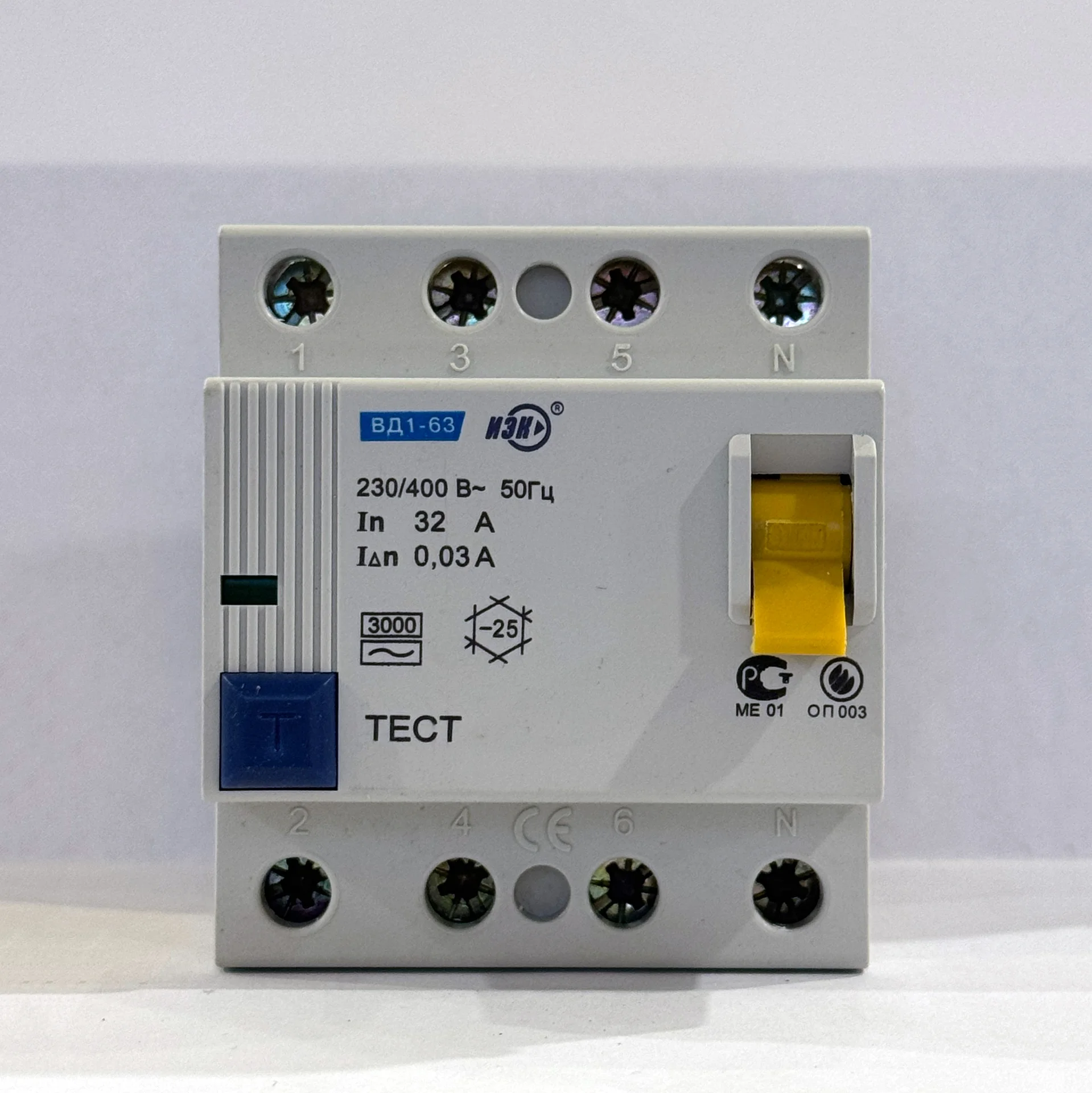 Узо IEK вд1-63 Новый Оригинальный 4 полюса 3 фазы - миниатюра 3