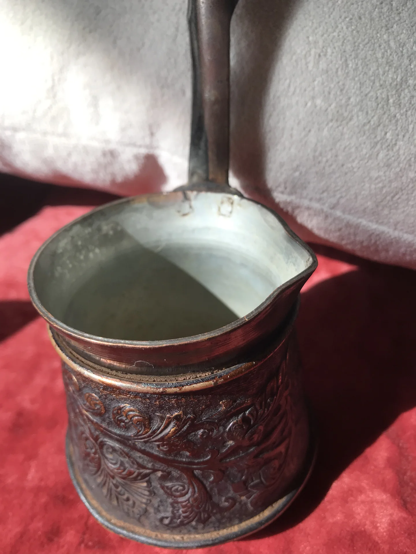 Турка для кофе медная джезва и щипчики миниатюрные - миниатюра 5
