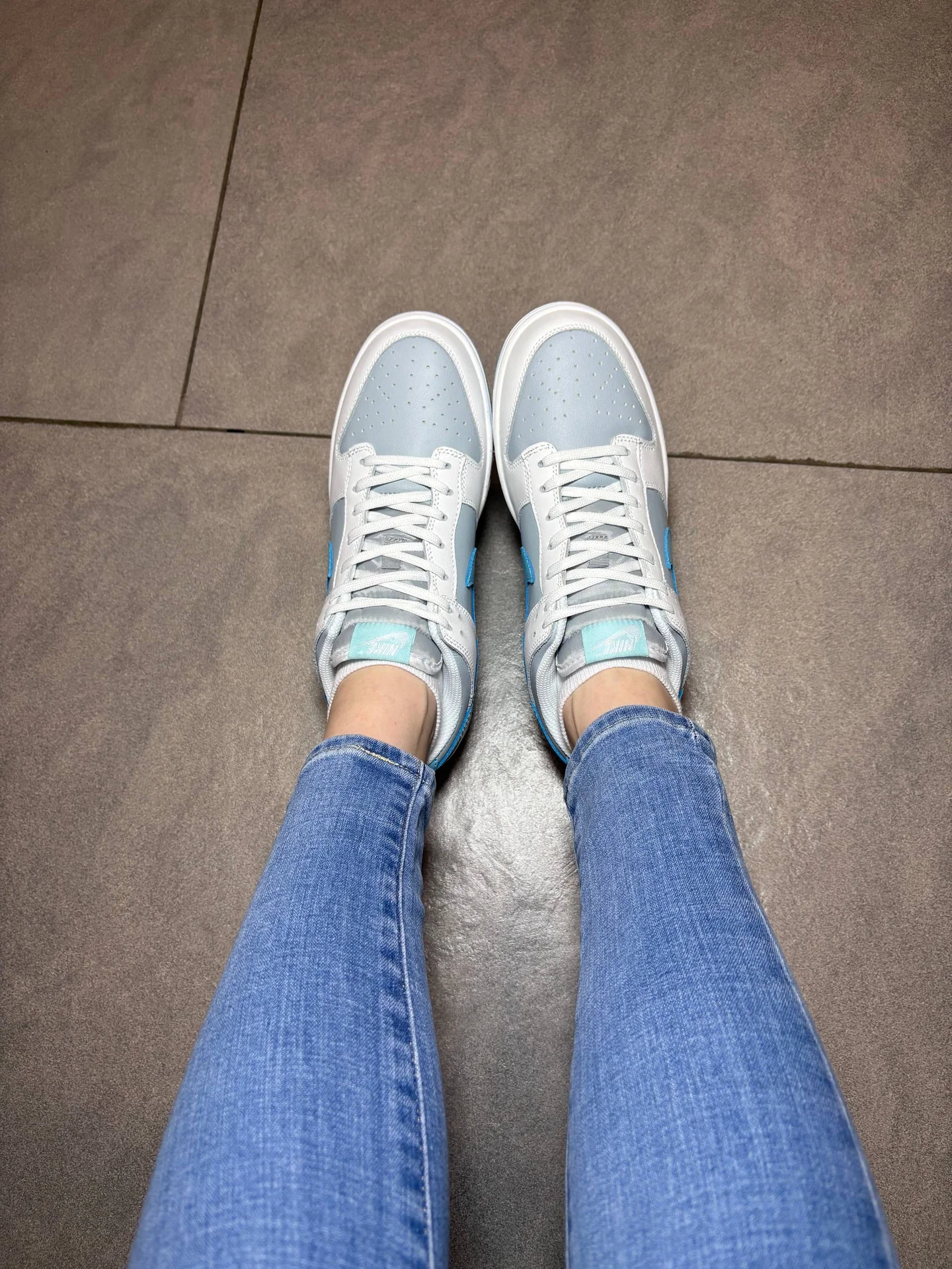 Nike Dunk Low Light Bone Blue POIZON - миниатюра 9