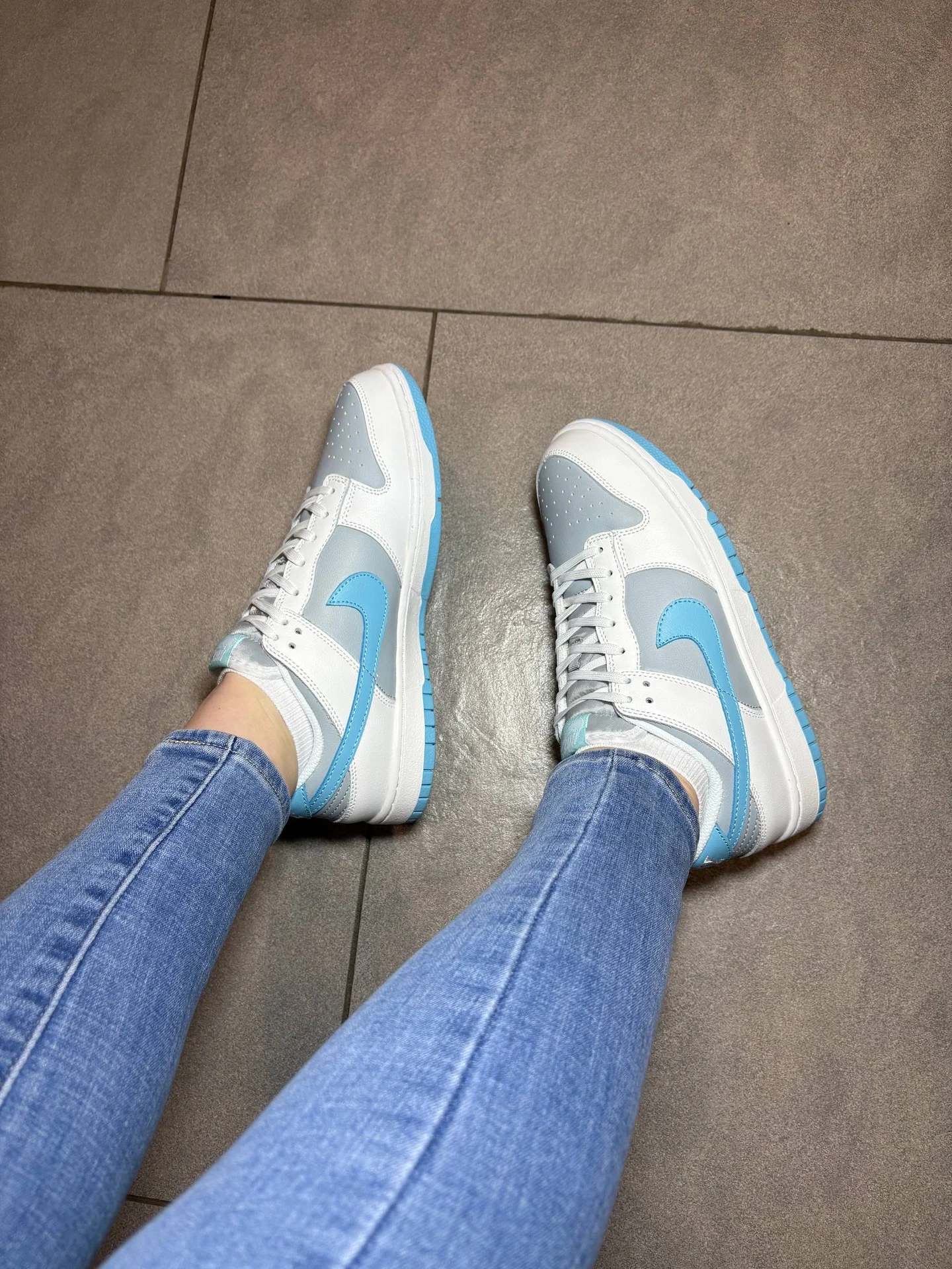 Nike Dunk Low Light Bone Blue POIZON - миниатюра 11