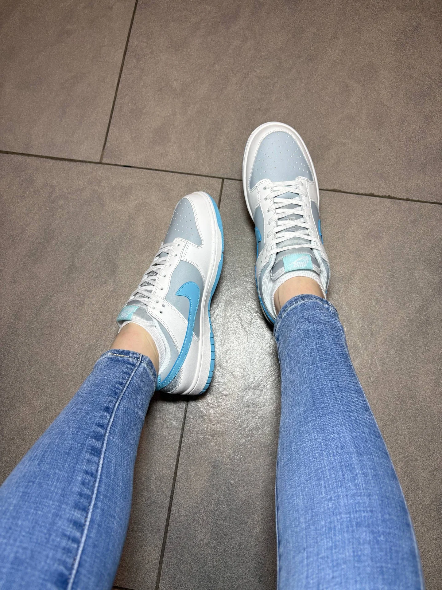 Nike Dunk Low Light Bone Blue POIZON - миниатюра 12