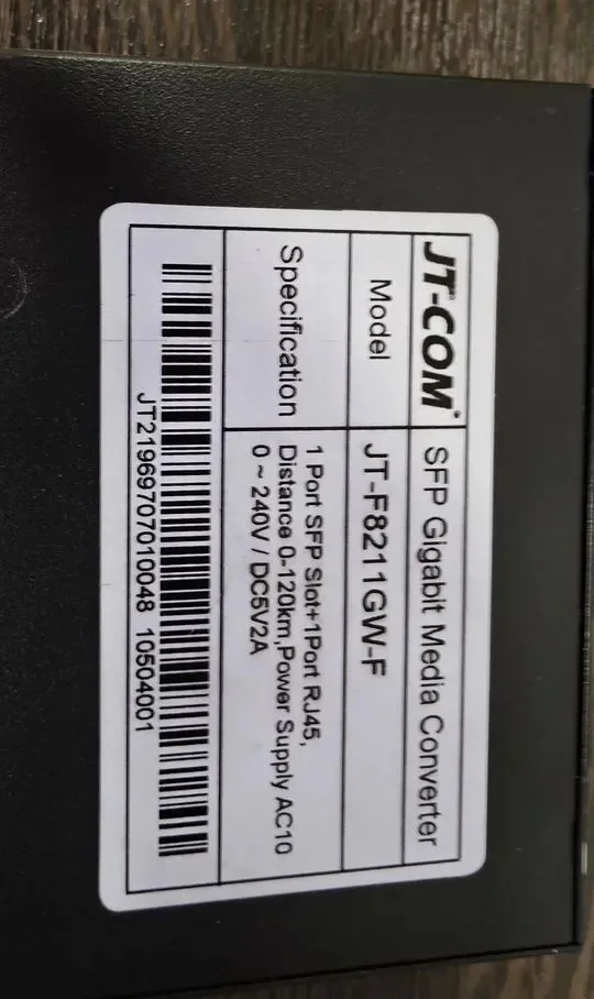 Медиаконвертер JT-COM JT-F8211GW-F + Модуль SFP - изображение 1