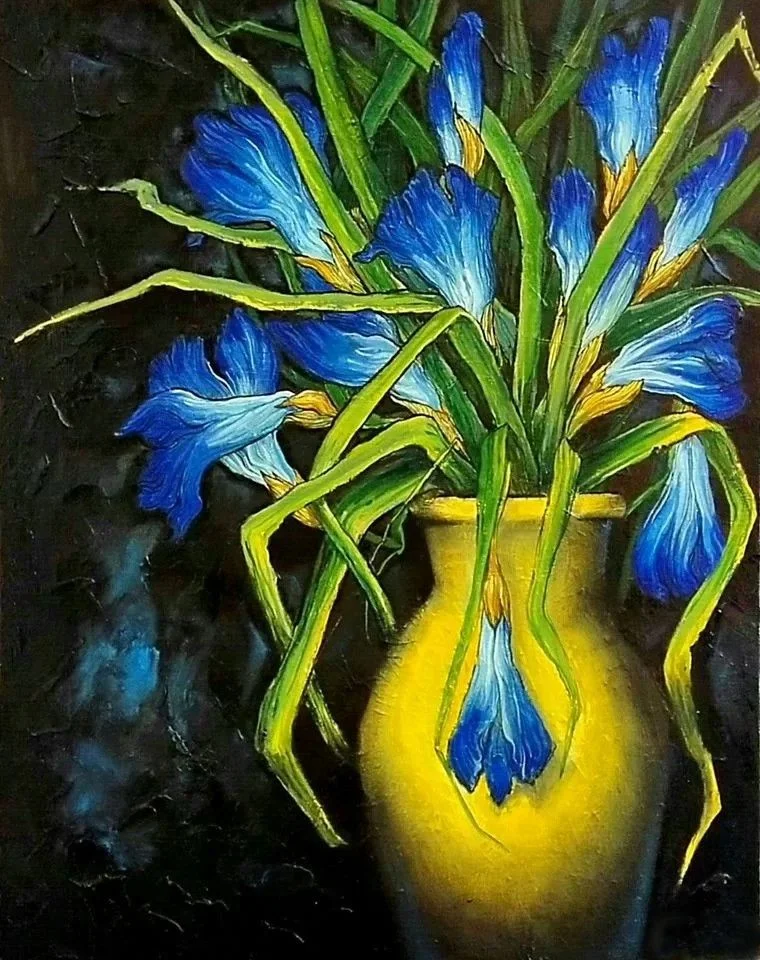 Картина маслом Ирисы - миниатюра 4