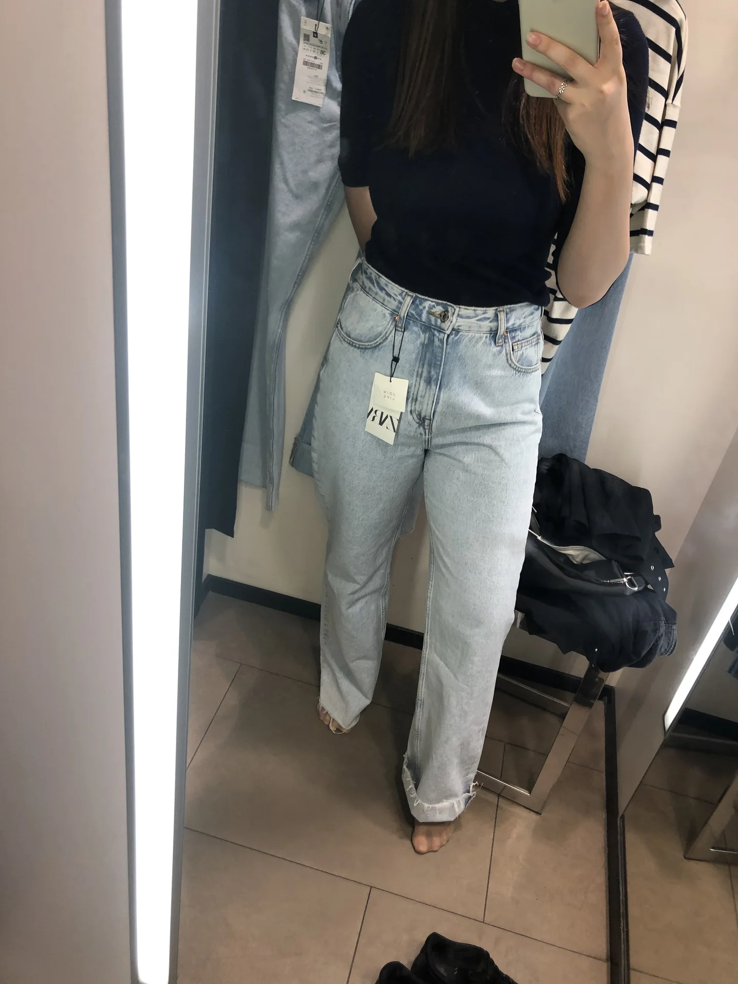 джинсы Zara голубые прямые 36 - миниатюра 3