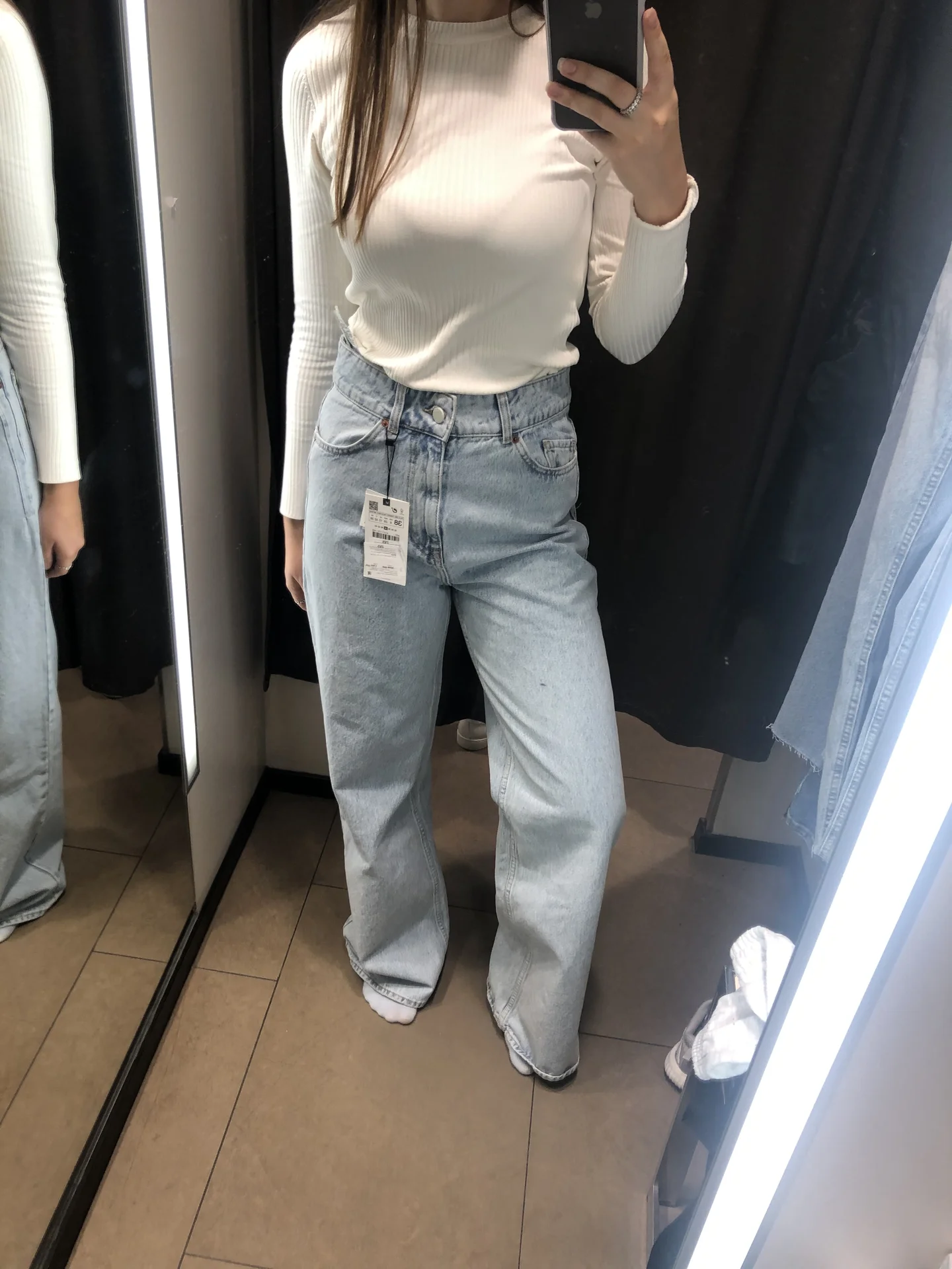 джинсы Zara голубые прямые 36 - миниатюра 4