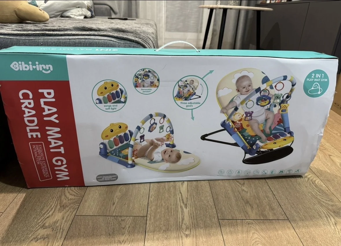 Шезлонг коврик игровой для малыша 2в1 - миниатюра 2