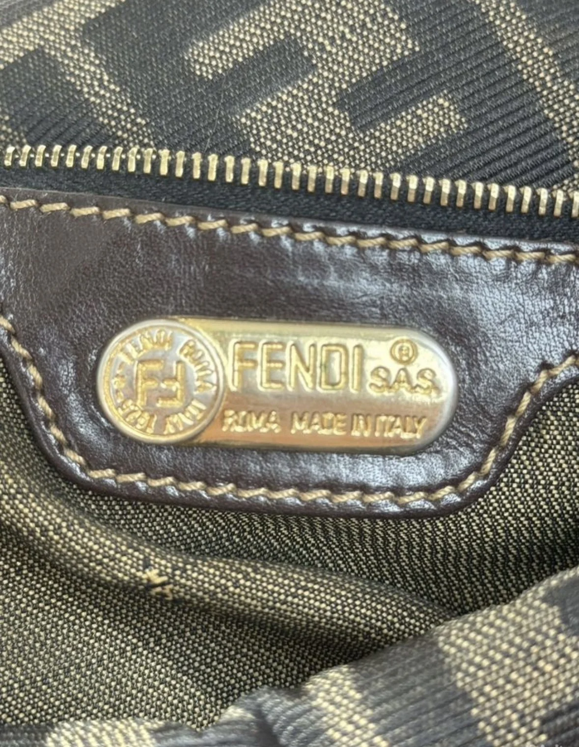 Fendi Zucca Canvas Shoulder Bag сумка фенди - миниатюра 7