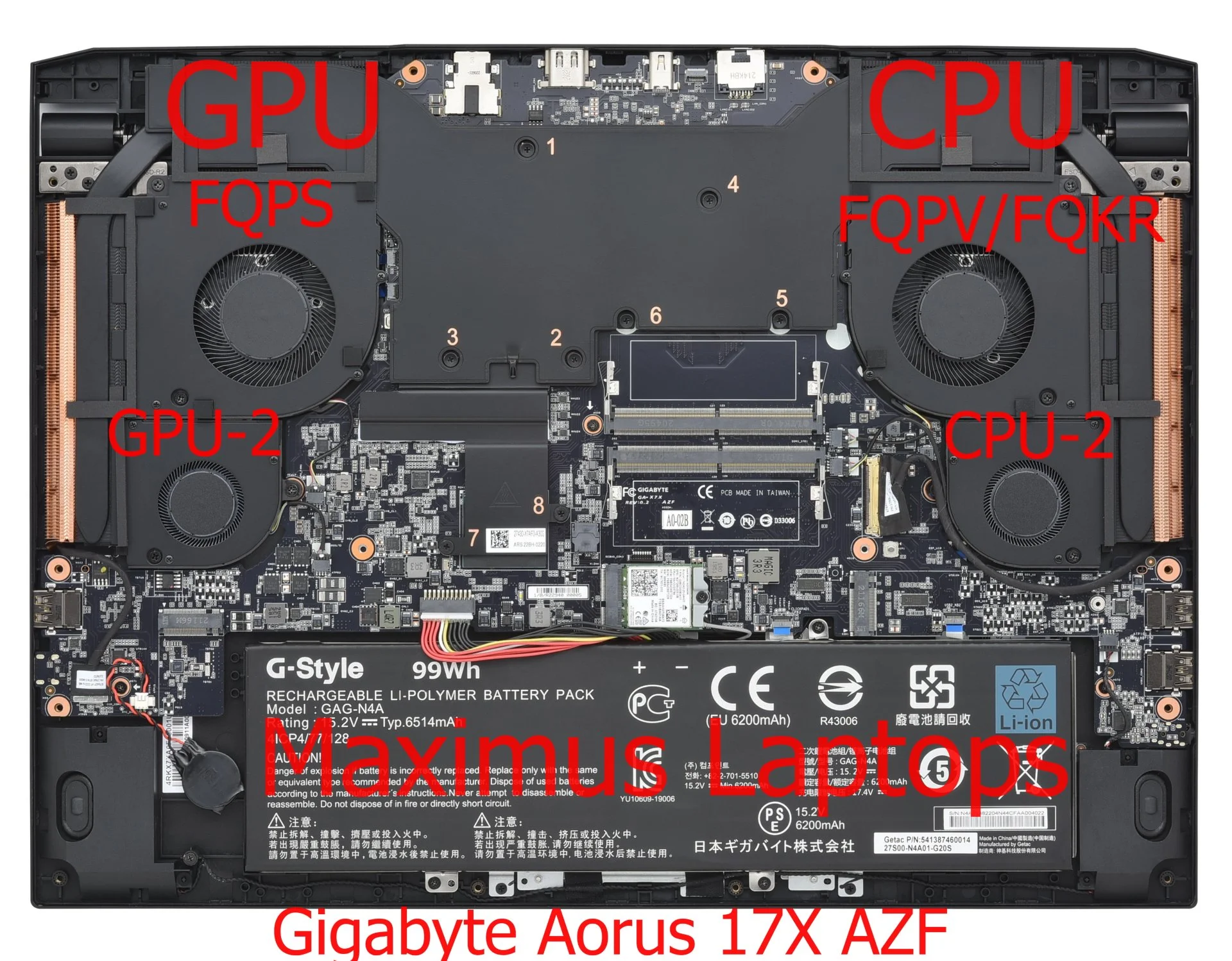 Кулер GPU для Gigabyte Aorus 17X AZF AZG (2023) - миниатюра 3