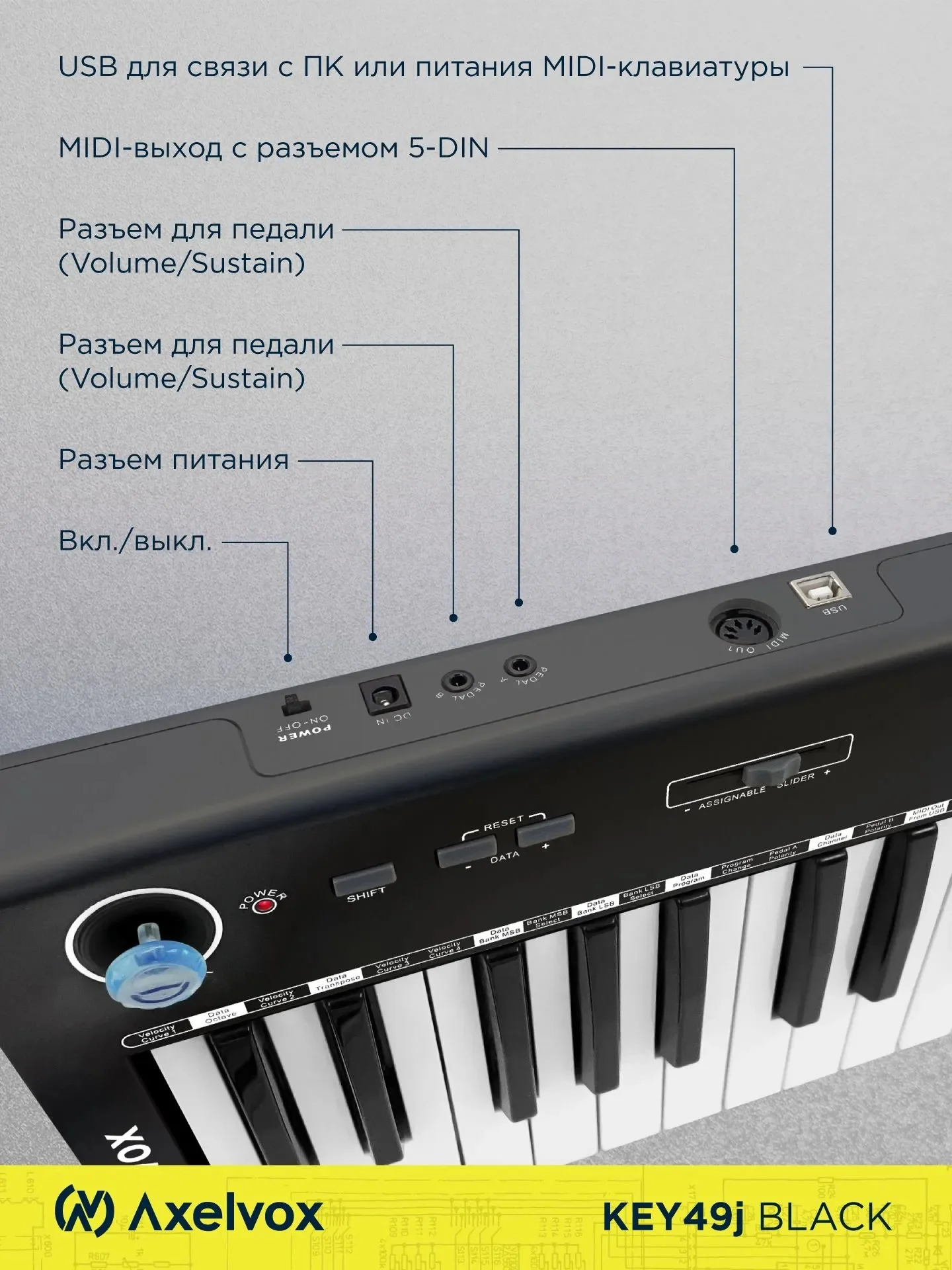 Продам MIDI-клавиатуру AxelVox - миниатюра 3