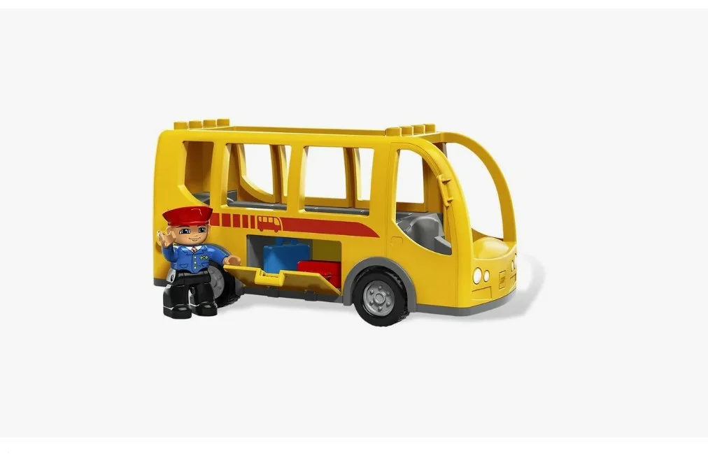 Конструктор аналог Лего дупло / Lego Желтый автобус - миниатюра 2
