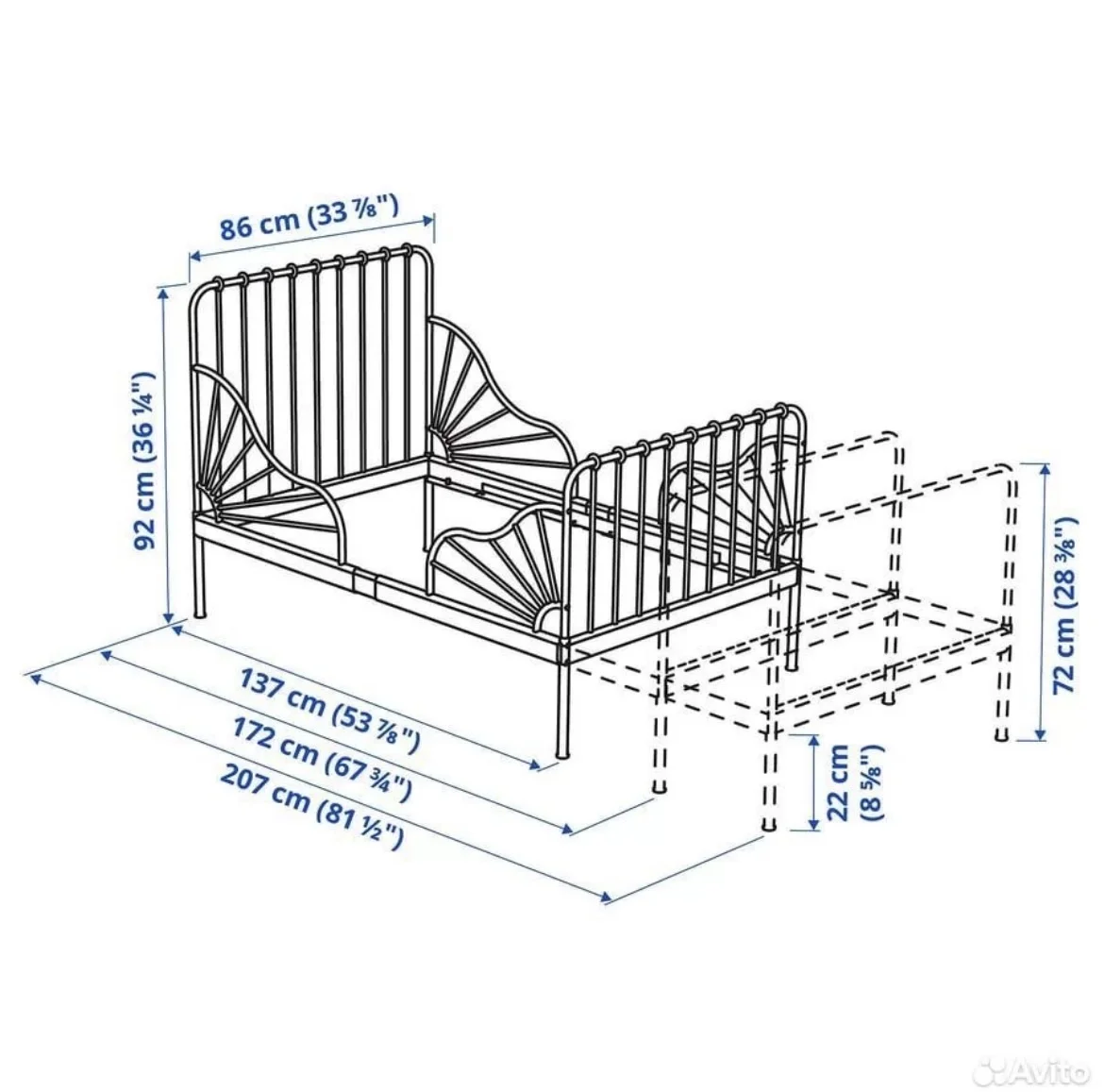 Кровать бу IKEA Minnen раздвижная - миниатюра 4