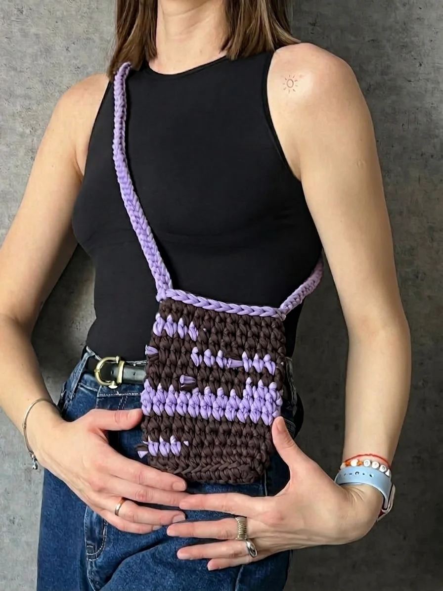 Сумка из трикотажной пряжи - миниатюра 5