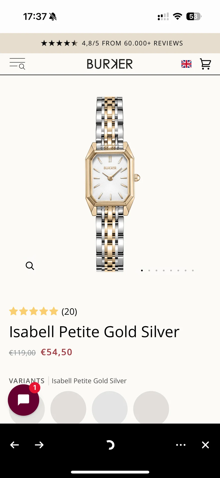 Часы burker Isabell Petite Gold Silver - миниатюра 3