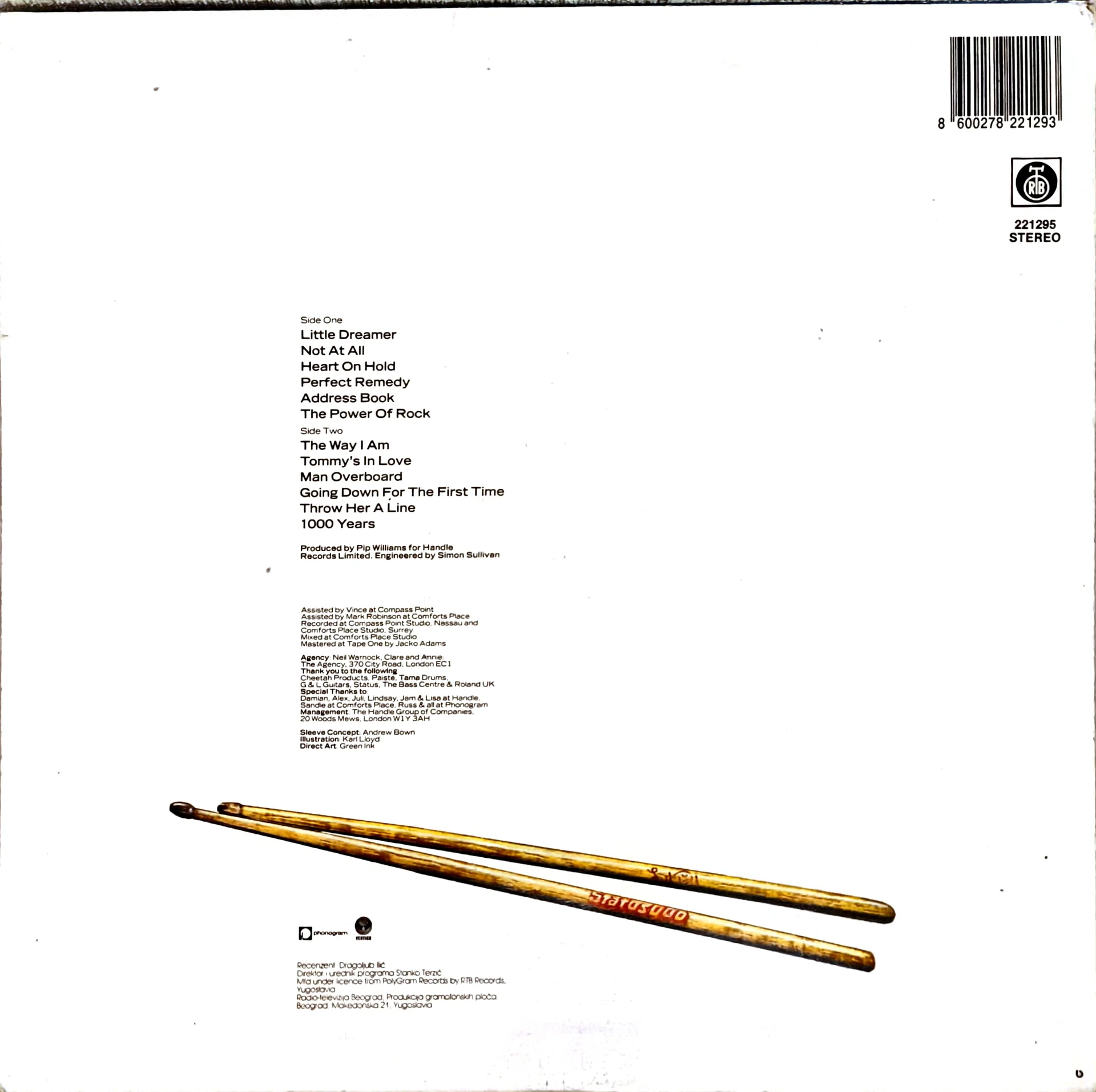 Status Quo - Perfect Remedy (LP, 1990, Yugoslavia) - миниатюра 2