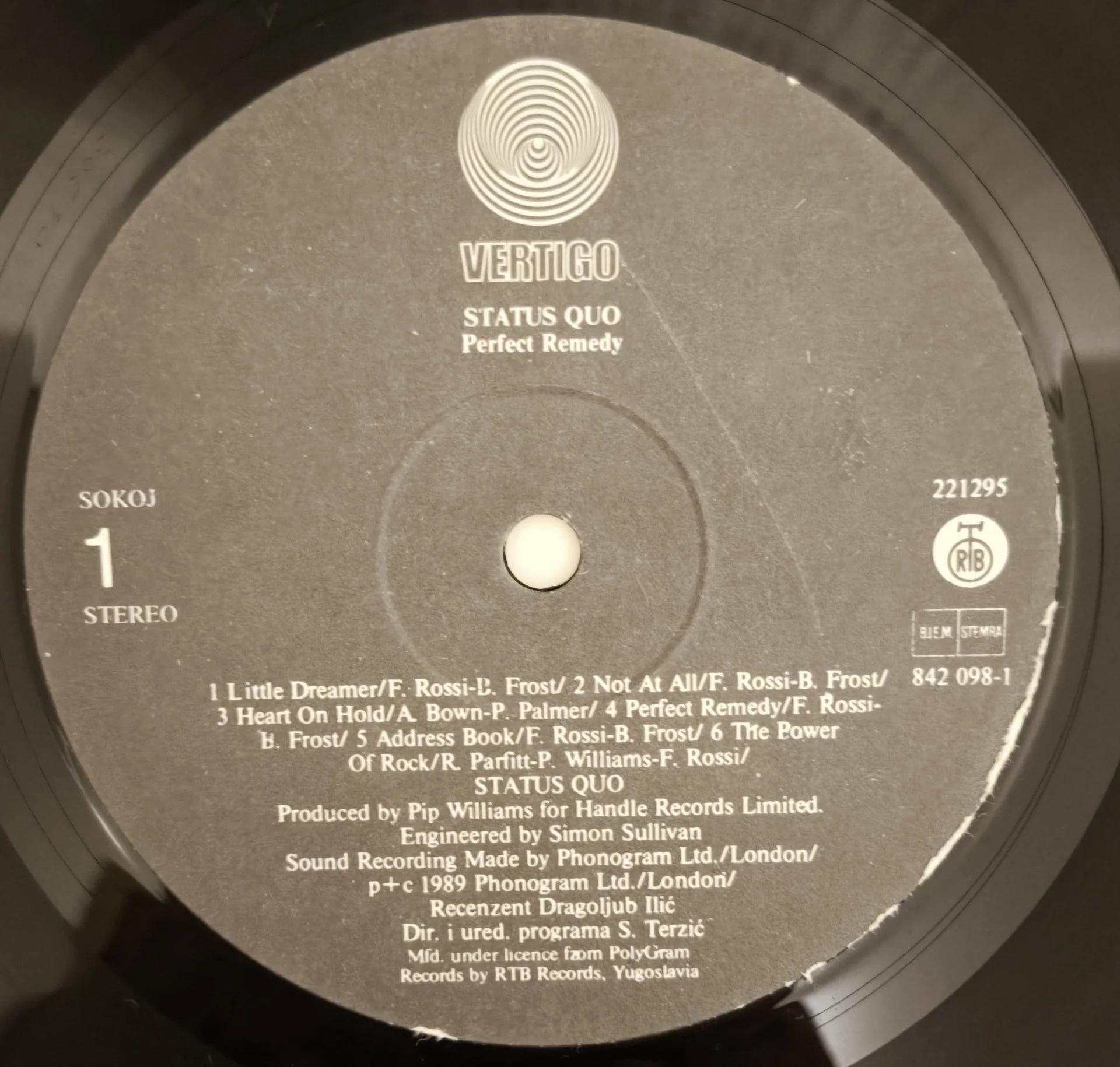 Status Quo - Perfect Remedy (LP, 1990, Yugoslavia) - миниатюра 4