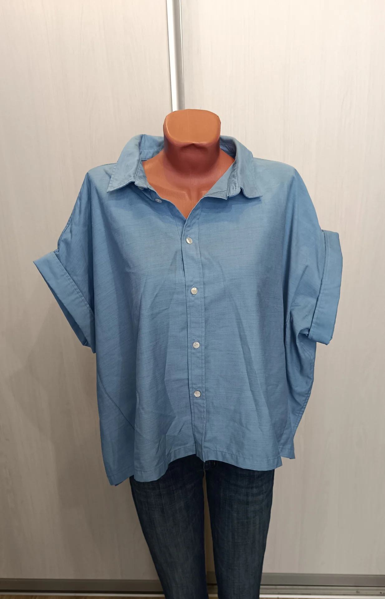 Укороченная рубашка oversize - изображение 1