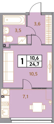 Продам студию пл.24.кв.м, 2/23, Ставрополь - миниатюра 3